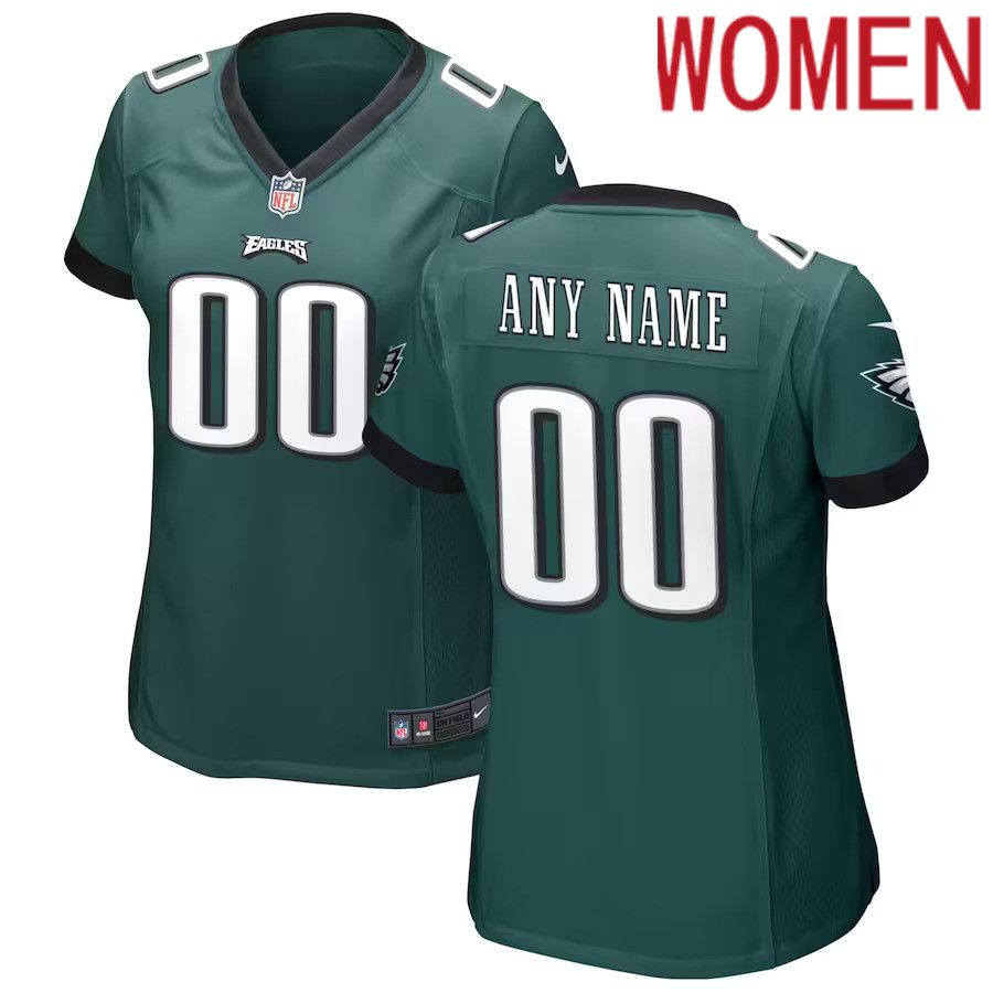 Women Philadelphia Eagles Nike Midnight Green Custom Game NFL Jersey